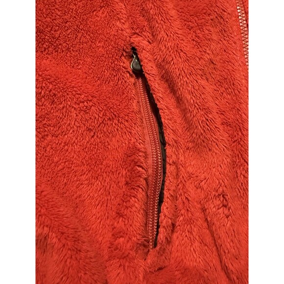 North Face Size XS Women's Red Fleece Zip up Front & Pockets - Picture 3 of 7